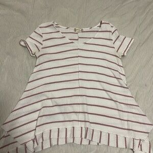 Altar'd State White and Pink Textured Top